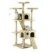 Beige 72"Cat Tree Condo with Two Ladders, 52 LBS, Cream