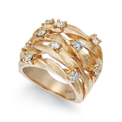 D'Oro by Effy Diamond Woven Ring (1 ct. t.w.) in 14k White, Yellow, or Rose Gold - Yellow Gold