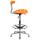 Vibrant Orange And Chrome Drafting Stool With Tractor Seat - Orange