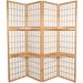 World Menagerie Wolff 68" W x 70.25" H 4-Panel Rice Paper Folding Room Divider w/ Shelves Wood in Blue/White | 70.25 H x 68 W x 1 D in | Wayfair