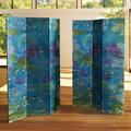World Menagerie Wier 3 Panel Room Divider Canvas in Blue/Green/Pink | 72 H x 47.25 W x 1 D in | Wayfair C10CFA7F31A442B297629C43639F482E