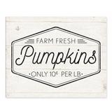 The Holiday Aisle® Wike Farm Fresh Pumpkin Stand Decorative Plaque Wood in Black/Brown | 8 H x 10 W x 0.5 D in | Wayfair
