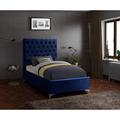 Mercer41 Dermott Platform Bed Upholstered/Velvet, Metal in Blue/Black | 56 H x 44 W x 81.5 D in | Wayfair E8A4D7022D7B4B5E88F5D3EA4B0DD0A4