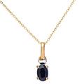 Citerna 9 ct Yellow and White Gold Sapphire Birth Stone Pendant + 18 inch Yellow Gold Trace Chain