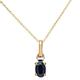 Citerna 9 ct Yellow and White Gold Sapphire Birth Stone Pendant + 18 inch Yellow Gold Trace Chain