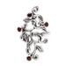 Crimson Tendrils,'Leaf Motif Garnet Cocktail Ring from Java'