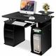 Costway - Table de bureau pour ordinateur pc avec tablette imprimante, tablette à clavier, 2