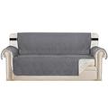 Premium Reversible Couch Slipcover Oversized Sofa Covers Furniture Protector, 2" Strap, Washable Covers Protect from Kids, Dogs, Cats, Pets (Oversized Sofa: Gray/Beige)