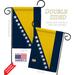 Breeze Decor Bosnia & Herzegovina 2-Sided Polyester 1'7" x 1'1" Flag Set in Yellow | 18.5 H x 13 W x 1 D in | Wayfair