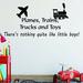 Harriet Bee Bixby Planes, Trains, Trucks & Toys Boys Room Wall Decal Plastic in Black | 14 H x 30 W x 0.01 D in | Wayfair