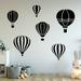 Harriet Bee Westphalia Hot Air Balloon Wall Decal Set of 6 Plastic in Black | 12 H x 10 W x 0.01 D in | Wayfair 4740621540304DE5BB1CF624343F1D0B