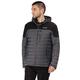 Regatta Men Orton Lightweight Water Repellent Wool Effect Down-Touch Insulated Hooded Jacket Baffled/Quilted Jackets - Magnet/Black, M