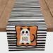 The Holiday Aisle® Weimer Boo Kitty Stripes Table Runner Polyester in Black/Gray/White | 16 D in | Wayfair 62577C3ECA1D4616B7700ADEA5191EA6