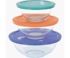 Pyrex Smart Essentials Mixing Bowl Set - Multicolor Lids, 6 pc.