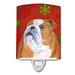 Caroline's Treasures Bulldog English Snowflakes Holiday Christmas Ceramic Night Light Ceramic in Orange | 6 H x 4 W x 3 D in | Wayfair SS4698CNL