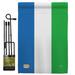 Breeze Decor Sierra Leone 2-Sided Polyester 18.5 x 13 in. Flag Set in Blue/Gray/Green | 18.5 H x 13 W x 1 D in | Wayfair