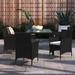 Wade Logan® Patio Dining Set Patio Table & Rattan Chair Outdoor Furniture Set Glass in Brown | Wayfair 6DE779FCAFEA4F16ADFAA9872B8A4E6C