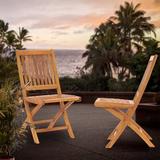 Red Barrel Studio® Everleigh Folding Teak Patio Dining Chair Wood in Brown | 36 H x 19 W x 19 D in | Wayfair 63D80E4B029A47C48D94638F2BAD6516
