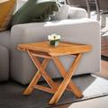 Bay Isle Home™ Addilyn Solid Wood Outdoor Side Table Wood in Brown/White | 20 H x 18 W x 18 D in | Wayfair D6591AC1B87C486C983D3F78392F7776