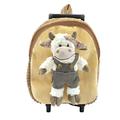 Kögler 85416 - 2 in 1 Tierrucksack & Trolley Kuh, für Kinder, mit Ausziehbarem Griff, ca. 45 x 28 x 20 cm Kinder-Rucksack, 45 cm, Braun/Weiß