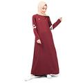 Silk Route© Ruby Red Curved Hem Abaya Polyester Sporty Maxi Dress Jilbabs XLarge 60