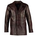 Charlie LONDON Men's Max Payne Vintage Brown Leather Jacket Coat - Leather Jackets Mens (XXX-Large)