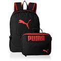 PUMA Kids' Evercat Backpack & Lunch Kit Combo Backpack, Black/Red, One Size