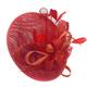 Caprilite Red and Burnt Orange Sinamay Big Disc Saucer Fascinator Hat for Women Weddings Headband