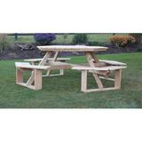 A&L Furniture Octagonal 8 - Person 98" Long Outdoor Picnic Table Wood in White | Wayfair 280C-UNFINISHED