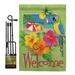 Breeze Decor Welcome Summer Fun in the Sun Impressions 2-Sided Polyester 1'6.5" x 1'1" Flag Set in Green | 18.5 H x 13 W in | Wayfair