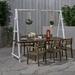 Highland Dunes Steinke 7 Piece Outdoor Dining Set Wood in Brown | 80 H x 88.5 W x 39.5 D in | Wayfair 35C18404E83149F4996DCA710F77CB4F