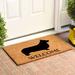 Winston Porter Vejle Pembroke Welsh Corgi Non-Slip Outdoor Door Mat Plastic in White | 0.6" L x 36" W x 24" D | Wayfair