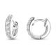 Miore Women's Sterling Silver Hoop Earrings with Brilliant Cut Cubic Zirconia Gemstones (0.60 Carats) 3mm width x 10mm height 925 Silver Earrings