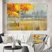 East Urban Home Farmhouse Premium 'Autumn Landscape' Painting Multi-Piece Image on Canvas Metal in Green/Orange/Yellow | Wayfair