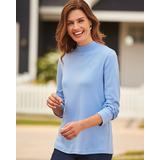 Blair Women's Essential Knit Long Sleeve Mock Top - Blue - 3XL - Womens
