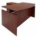 Cherry Adjustable Height Bow Front L-Shaped Desk