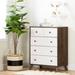 South Shore Cubelo 5- Drawer Chest Wood in White/Brown | 41.75 H x 33 W x 18.25 D in | Wayfair 12180