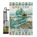 Breeze Decor Live Life Lake Nature Outdoor Impressions Decorative 2-Sided 19 x 13 in. Flag Set in Green/Gray | 18.5 H x 13 W x 1 D in | Wayfair