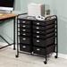 Rebrilliant Aiden 12 Drawer Rolling Storage Chest Plastic/Metal in Black | 32 H x 25 W x 15 D in | Wayfair B43D08022E0540ABAF2E3523BC8ED465