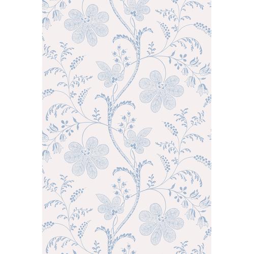 Little Greene 'Bedford Square - Porcelain' - Blue Wallpaper