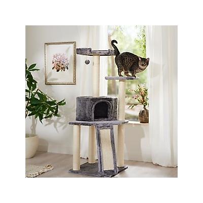 Frisco 52-in Faux Fur Cat Tree & Condo, Gray