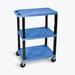 Blue 3 Shelf Specialty Utility Cart - Luxor WT34BUS