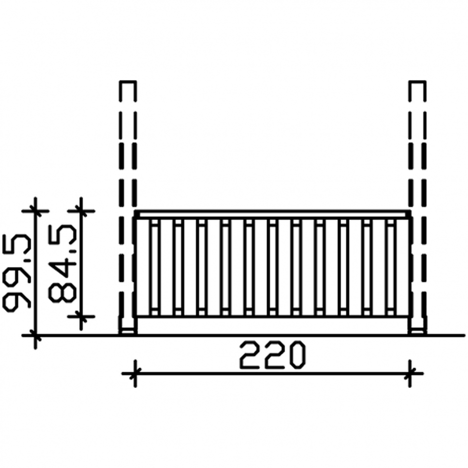Skan Holz Brüstungsgeländer Douglasie Naturbelassen, 220x84 cm Image