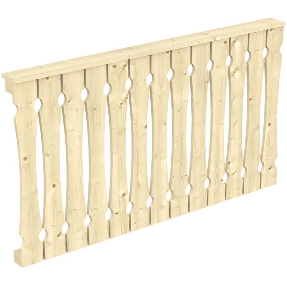 Skan Holz Brüstung Balkonschalung, für 4-Eck Pavillons und Terrassenüberdachungen, Naturbelassen, 335 cm Image