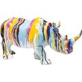 Kare Design Deco Figurine Rhino Colore, multicoloured, polyresin, animal figures, room decor, home decor for living room, bedroom, hallway, 26cm