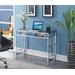 Town Square Chrome Desk w/ Shelf in Clear Glass / Chrome Frame - Convenience Concepts 135075GLCRO
