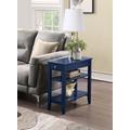 American Heritage Three Tier End Table w/ Drawer in Cobalt Blue - Convenience Concepts 7107159CBE