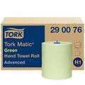 Tork Matic Green Hand Towel Roll Advanced 290076 - H1 Paper Towels for Roll Towel Dispenser, Absorbent, Tear Resistant, 2-ply, Green - 6 Rolls x 150 m