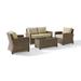 Birch Lane™ Lawson 4 Piece Rattan Sofa Seating Group w/ Cushions Synthetic Wicker/All - Weather Wicker/Wicker/Rattan in Brown | Outdoor Furniture | Wayfair