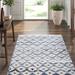 Blue 120 x 0.25 in Area Rug - Dash and Albert Rugs Diamond Geometric Hand-Woven Ivory/Area Rug Polyester/Cotton | 120 W x 0.25 D in | Wayfair